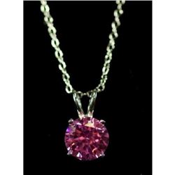 Pink Sapphire Solitaire Necklace