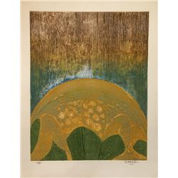 Arun Bose, Sunrise Flower, Aquatint Etching