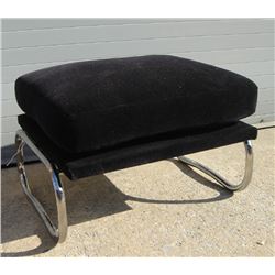 Black Velour Pace Ottoman