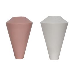 Lot of 2 Diane Love, Ceramic Vases (Pink and Gray)