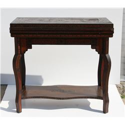 Convertible Gaming Games Table, Wooden Table with Inlay work