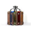 Image 1 : Hanging Multi-Color Lamp Fixture, Colored Glass and Painted Metal