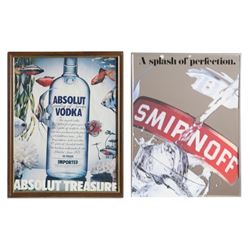 Lot of 2 Vodka Posters, Absolut Vodka, Smirnoff Poster