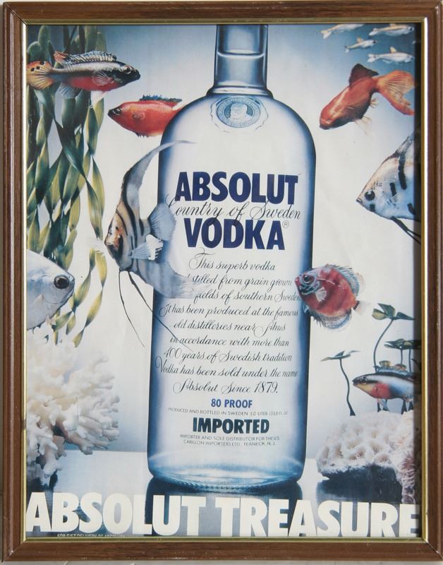 Lot of 2 Vodka Posters, Absolut Vodka, Smirnoff Poster
