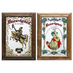 Lot of 2 Beauvignot - Bacchus, Prints on Mirror