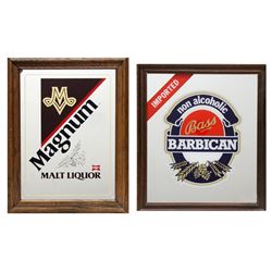 Magnum Malt Liquor and Bass Beer - Barbican, Lot of 2 Prints on Mirror