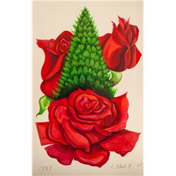 Lowell Blair Nesbitt, Christmas Rose, Gouache and Watercolor Painting