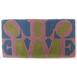 Robert Indiana, Rose LOVE (Reflection), Wool Tufted Rug by Master Artist Rug