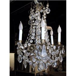 Antique Crystal Beaded Chandelier with Crystals