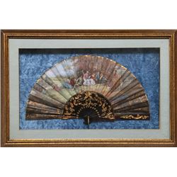 Fan with Romanticism Art Theme, Fan with Gold-Gilt
