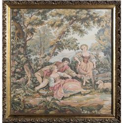Pastoral Scene with People and Sheep, Tapestry