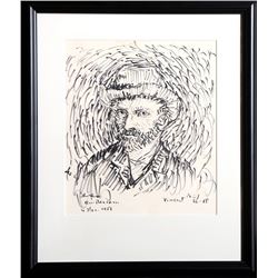 Dimitrie Berea, Portrait of Van Gogh (41), Marker Drawing