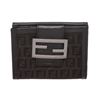 Image 1 : Fendi Black Zucca Canvas Leather Trim Small Wallet