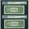 Image 2 : Lot of (2) Consecutive 1957 $1 Silver Certificate STAR Notes PMG Choice Uncircul