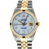 Image 1 : Rolex Men's Two Tone 14K Mother Of Pearl Diamond & Sapphire Datejust Wristwatch