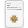 Image 1 : 1878 $3 Indian Princess Head Gold Coin NGC AU55