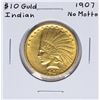 1907 No Motto $10 Indian Head Gold Eagle Coin
