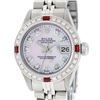 Image 1 : Rolex Ladies Stainless Steel Pink MOP Diamond & Ruby Datejust Watch