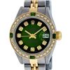 Image 1 : Rolex Ladies Two Tone Green Vignette Diamond Datejust Wristwatch