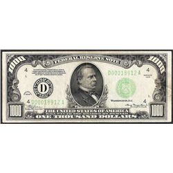 1934 $1,000 Federal Reserve Note Cleveland