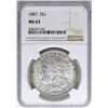 Image 1 : 1887 $1 Morgan Silver Dollar Coin NGC MS63