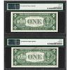 Image 2 : Lot of (2) Consecutive 1935D $1 Silver Certificate Notes PMG Gem Uncirculated 66