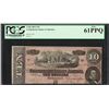 Image 1 : 1864 $10 Confederate States of America Note T-68 PCGS New 61PPQ