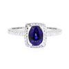 Image 2 : 18KT White Gold 1.49 ctw Sapphire and Diamond Ring