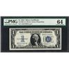 Image 1 : 1934 $1 Funnyback Silver Certificate Note Fr.1606 PMG Choice Uncirculated 64