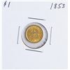 Image 1 : 1853 $1 Liberty Head Gold Dollar Coin