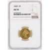 Image 1 : 1860 $3 Indian Princess Head Gold Coin NGC AU55