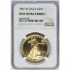 Image 1 : 1987-W $50 American Gold Eagle Coin NGC PF69 Ultra Cameo