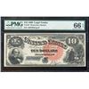 Image 1 : 1880 $10 Jackass Legal Tender Note Fr.107 PMG Gem Uncirculated 66EPQ