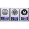 Image 2 : 2006 W 20th Anniversary Silver American Eagle Dollar Set NGC MS69/PF69/PF69