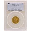1855 $3 Indian Princess Head Gold Coin PCGS AU50