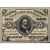 Image 1 : March 3, 1863 5 Cents Third Issue Fractional Currency Note Red Back