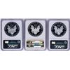 Image 2 : Lot of 2003-W to 2005-W $1 American Silver Eagle Proof Coins NGC PF69 Ultra Came