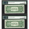 Image 2 : Lot of (2) Consecutive 1957A $1 Silver Certificate Notes PMG Gem Uncirculated 66