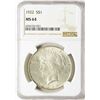 Image 1 : 1922 $1 Peace Silver Dollar Coin NGC MS64