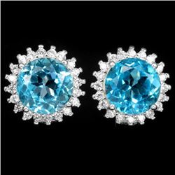 Natural AAA SWISS BLUE TOPAZ Earrings