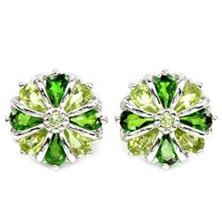 NATURAL AAA GREEN CHROME DIOPSIDE & PERIDOT Earrings