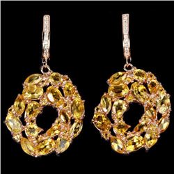 NATURAL AAA ORANGISH YELLOW CITRINE Earrings