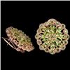 Image 2 : NATURAL AAA GREEN PERIDOT FLOWER 24x23 MM  EARRING