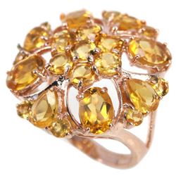 NATURAL AAA ORANGISH YELLOW CITRINE Ring