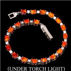 Natural Top Rich Orange Fire Opal Bracelet