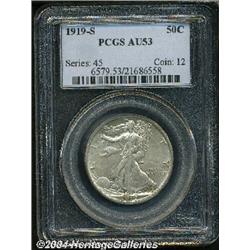 1919-S[50C] AU53 PCGS.