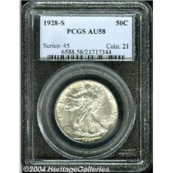 1928-S[50C] AU58 PCGS.