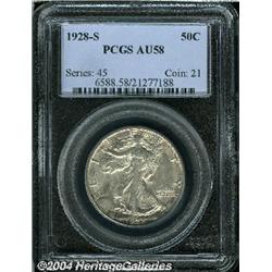 1928-S[50C] AU58 PCGS.