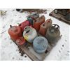 Image 1 : Pallet of gas cans & 20 lb propane tank
