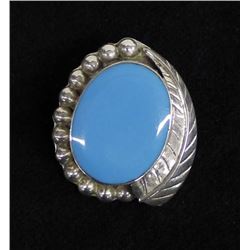 Mexican Taxco Sterling Turquoise Pin Pendant